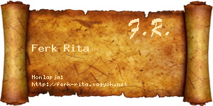 Ferk Rita névjegykártya